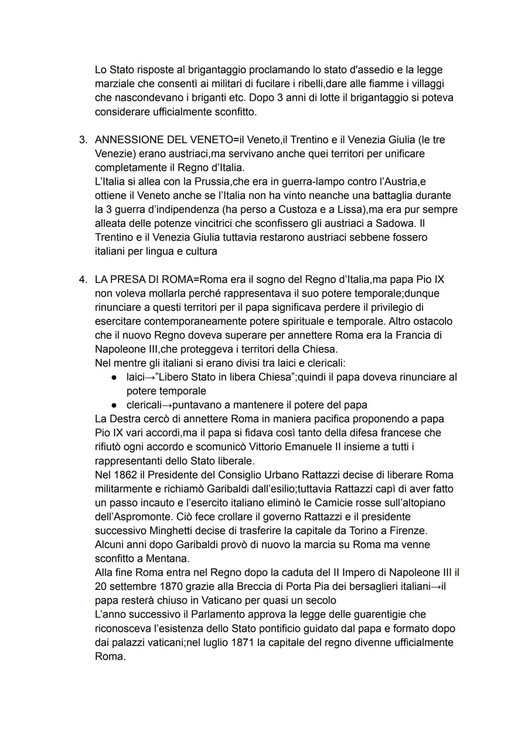 La "Destra Storica"
1859-1861-tramite annessioni al regno di Sardegna di vari stati italiani,si arrivò
all'unificazione anche se incompleta 