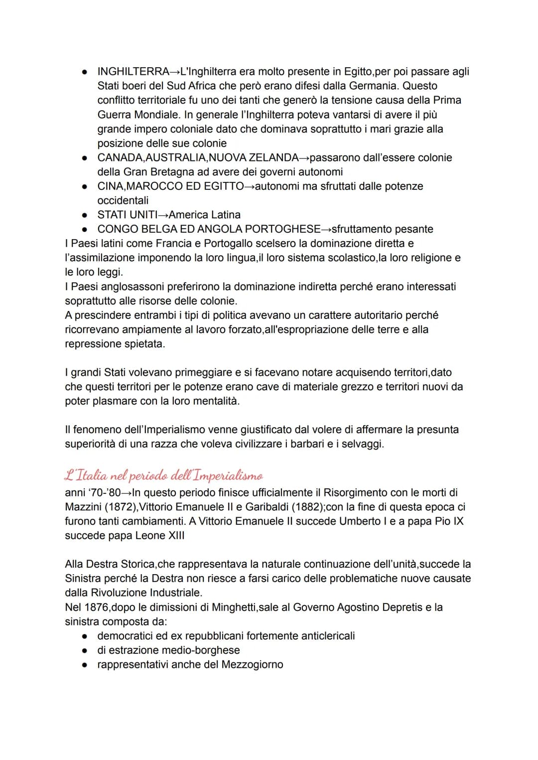 La "Destra Storica"
1859-1861-tramite annessioni al regno di Sardegna di vari stati italiani,si arrivò
all'unificazione anche se incompleta 