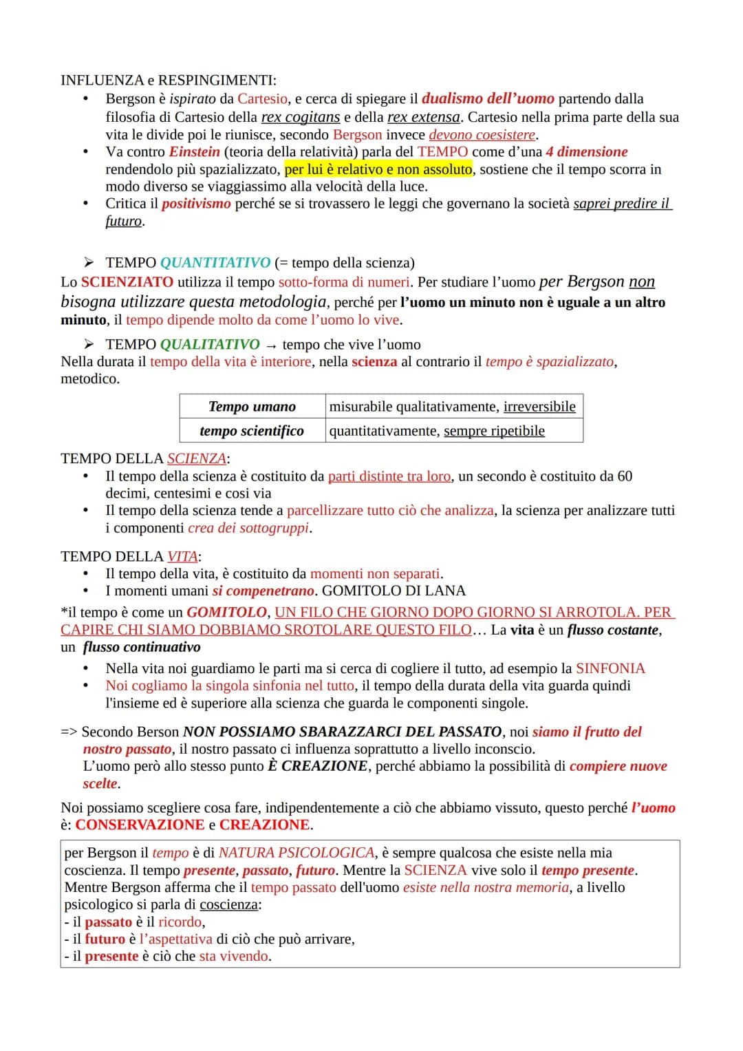 ●
●
●
HENRI BERGSON
contrapposto al positivismo ce lo spiritualismo
a cavallo tra '800 e '900
è francese
considera il positivismo arrogante 