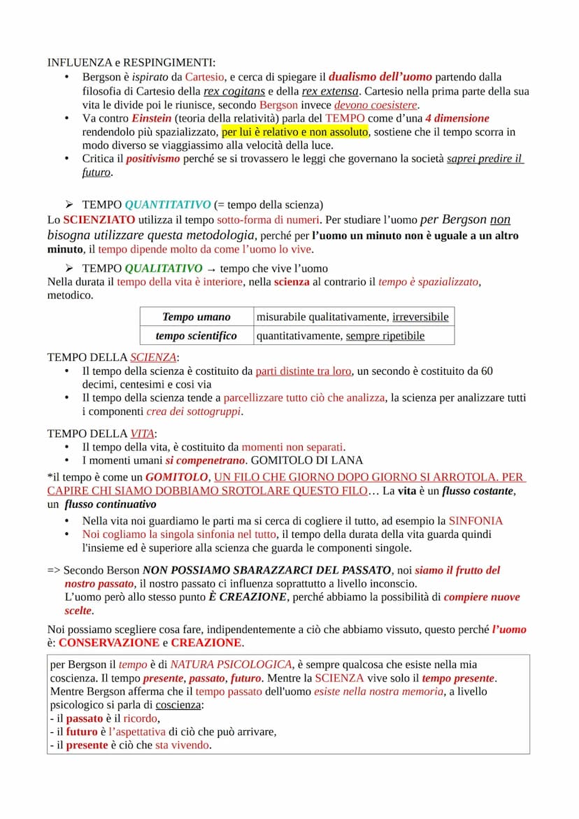 ●
●
●
HENRI BERGSON
contrapposto al positivismo ce lo spiritualismo
a cavallo tra '800 e '900
è francese
considera il positivismo arrogante 