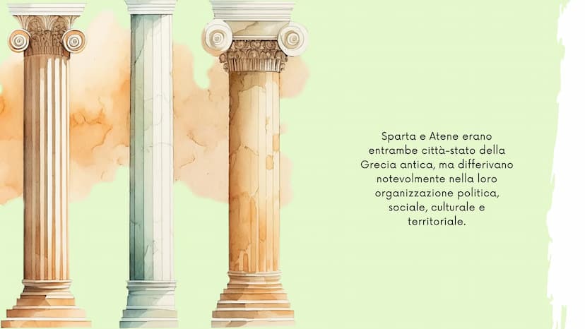 LE DIFFERENZE TRA SPARTA E
ATENE BREVE PANORAMICA DELLE DUE CITTȧ-STATO
Sparta e Atene rappresentano due
modelli distinti di società nell'an