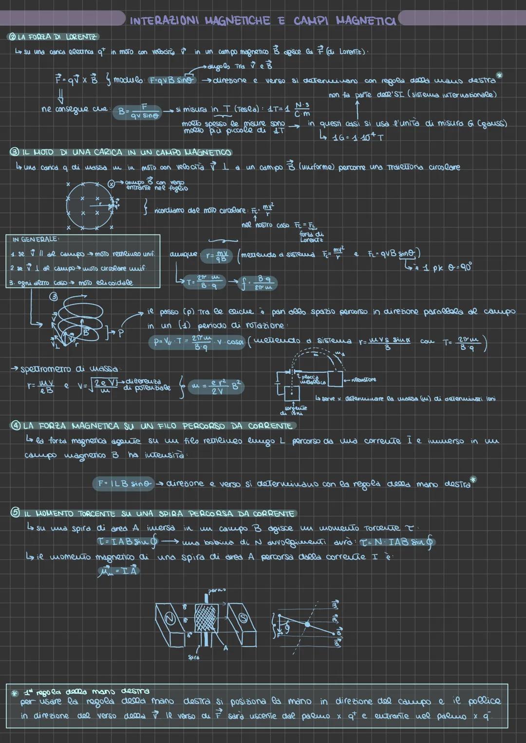 Formule interazioni magnetiche e campi magnetici