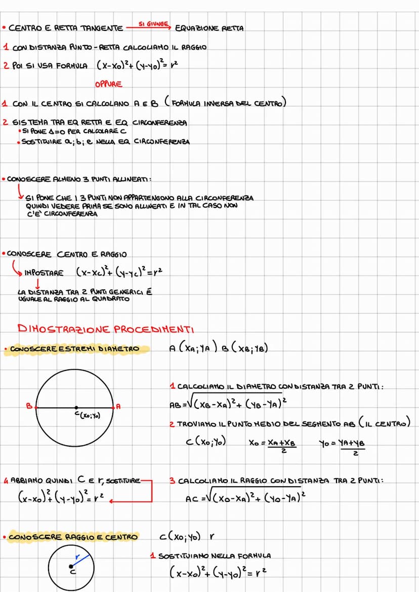 •LA CIRCONFENZA DI CENTRO CE RAGGIO ZÉ IL LUOGO DEI PUNTI DEL PIANO LA CUI DISTANZA DA CÉR
P(X;Y)
r
*2 (xoi Yo)
CANONICA" SOLO SE X² EY² ←
H