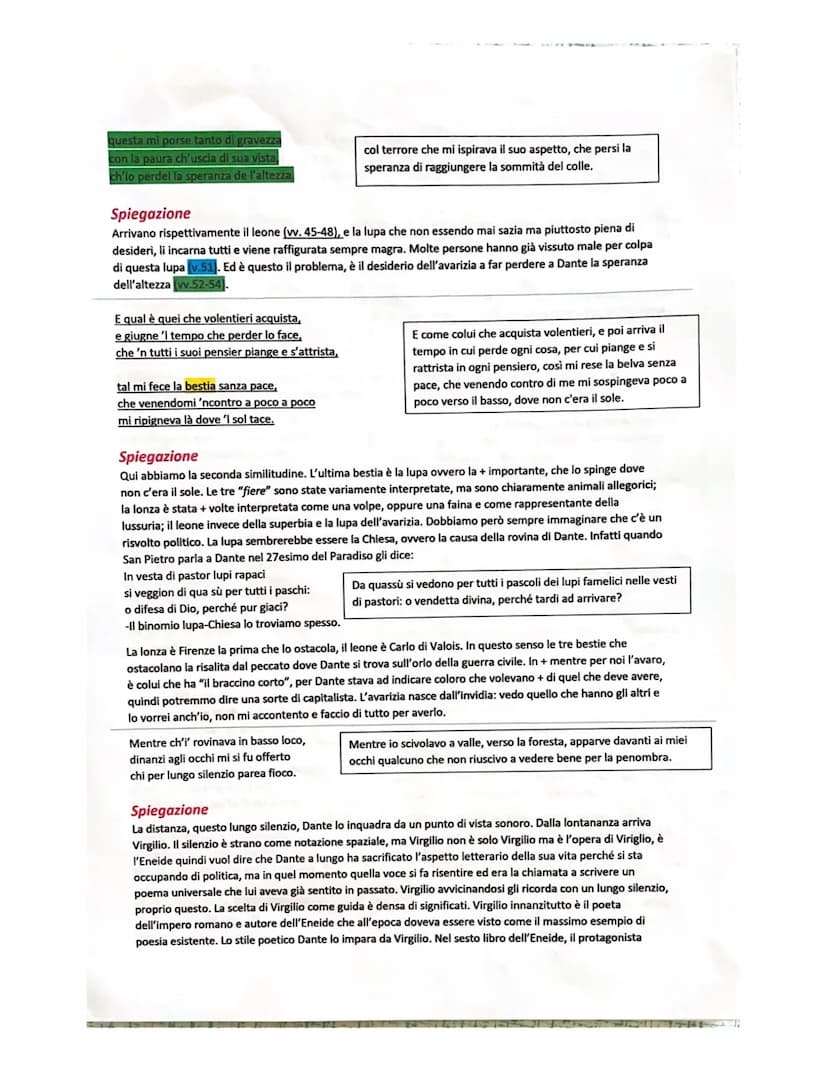 CANTO I
Nel mezzo del cammin di nostra vita
mi ritrovai per una selva oscura,
ché la diritta via era smarrita.
Spiegazione
La prima notazion