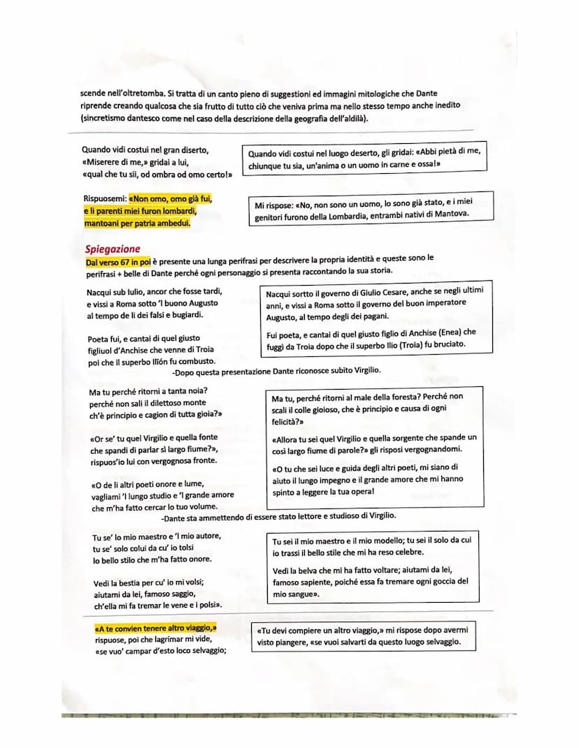 CANTO I
Nel mezzo del cammin di nostra vita
mi ritrovai per una selva oscura,
ché la diritta via era smarrita.
Spiegazione
La prima notazion