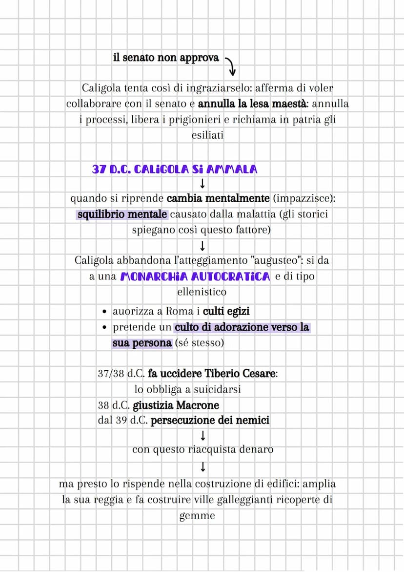 LA DINASTIA GIULIO-CLAUDIA
la monarchia a Roma era "di fatto ma non di diritto"
↓
di fatto c'era una monarchia, cioè il potere nelle
mani di