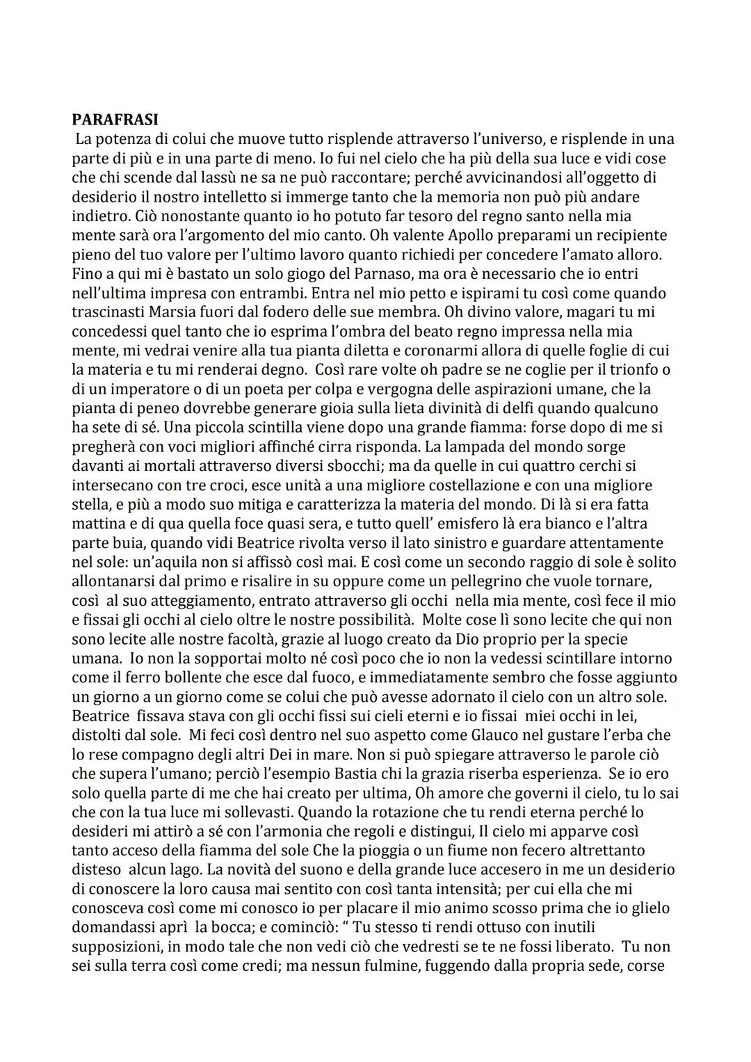 # Canto 1 Paradiso

Dante si trova Nel cielo della luna. Anche se le anime sono nella zona più lontana da
Dio le Anime desiderano solo tanto
