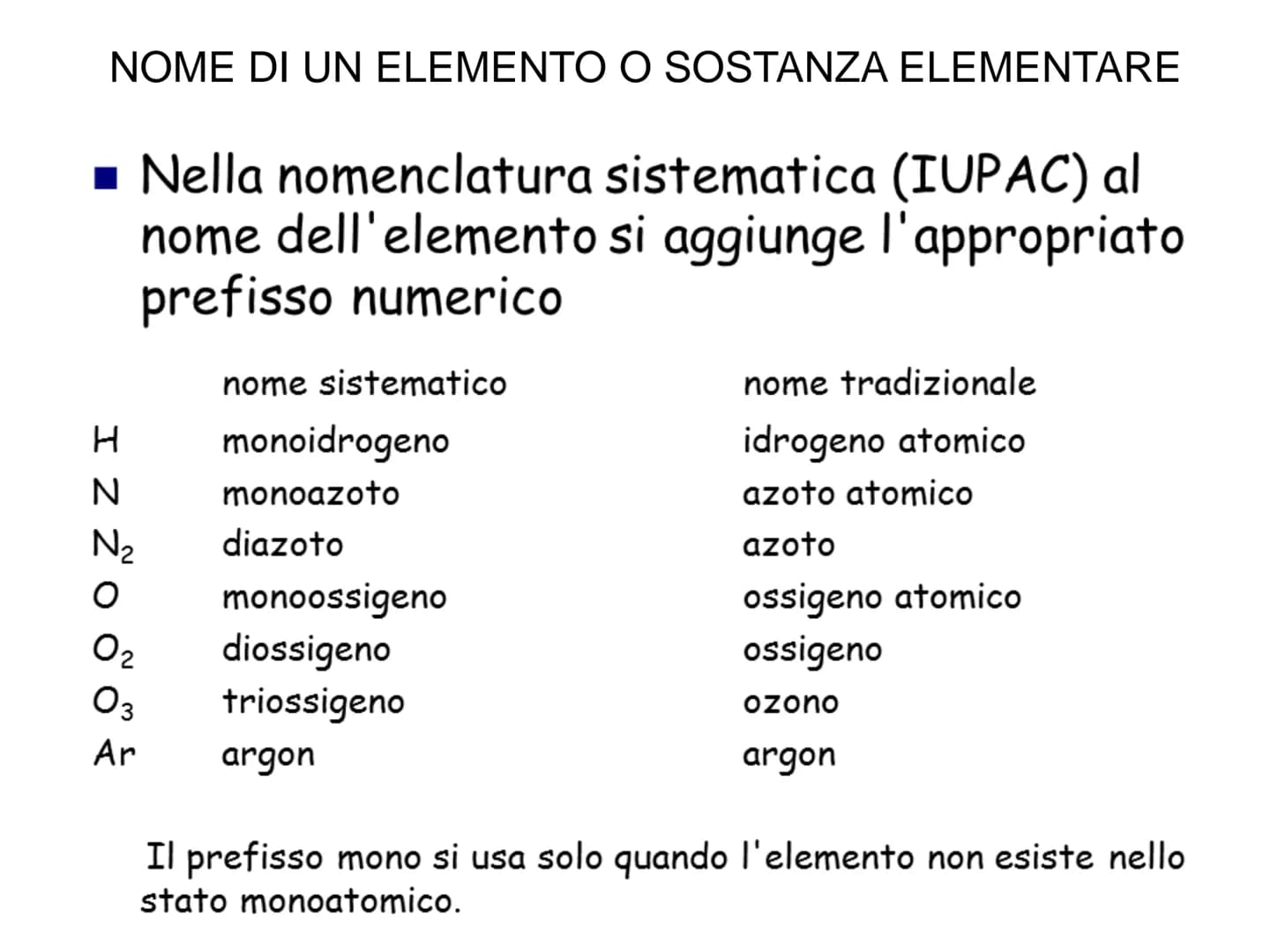 COMPOSTI CHIMICI
E NOMENCLATURA La
nomenclatura
che
consente
di
di cui
si
conosca
la formula e,
la formula una volta noto il nome del compos