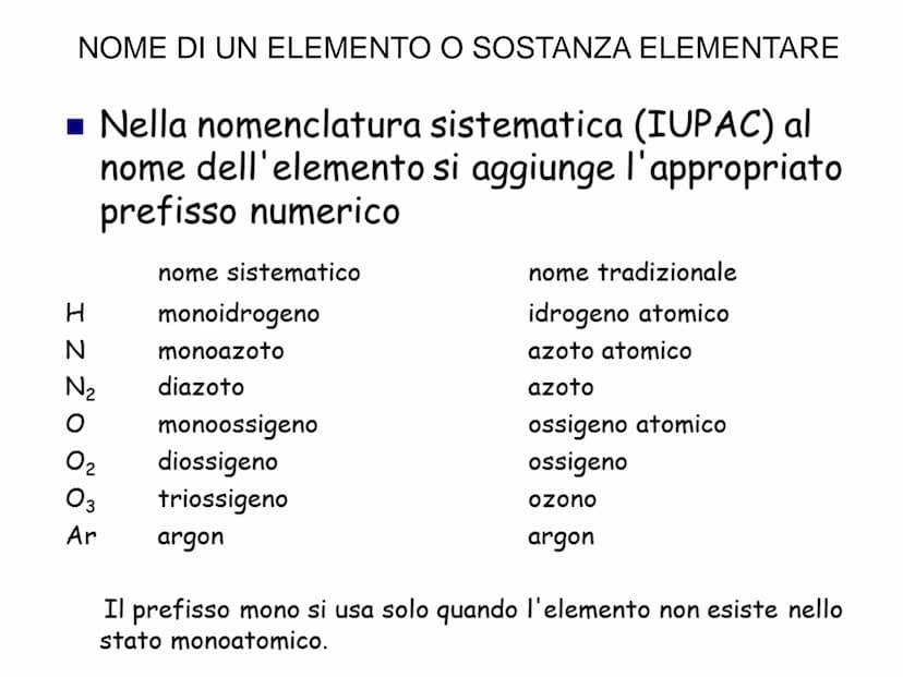 COMPOSTI CHIMICI
E NOMENCLATURA La
nomenclatura
che
consente
di
di cui
si
conosca
la formula e,
la formula una volta noto il nome del compos