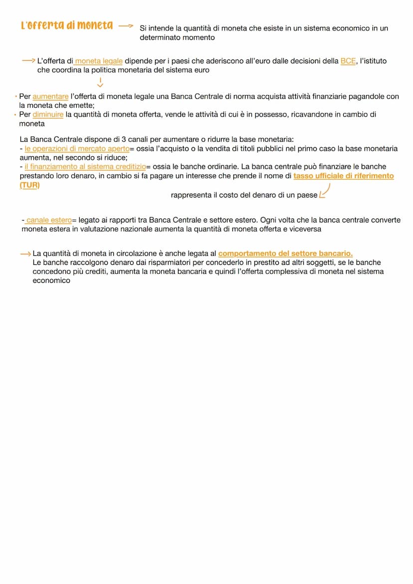 Domanda di moneta -> Si intende la quantità di reddito che un soggetto detiene in forma monetaria
liquida, cioè immediatamente spendibile
Re