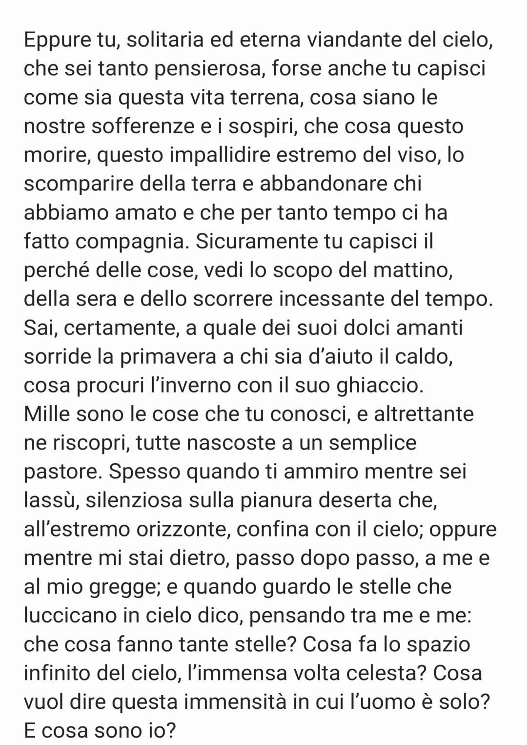 TRAMA
• Nella poesia il poeta si cala nelle vesti di
un pastore e interroga la luna sulla sua
condizione umana. Tra il pastore e il suo greg