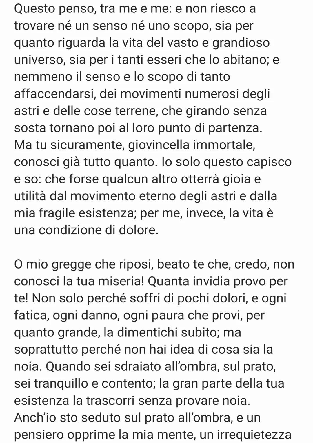 TRAMA
• Nella poesia il poeta si cala nelle vesti di
un pastore e interroga la luna sulla sua
condizione umana. Tra il pastore e il suo greg