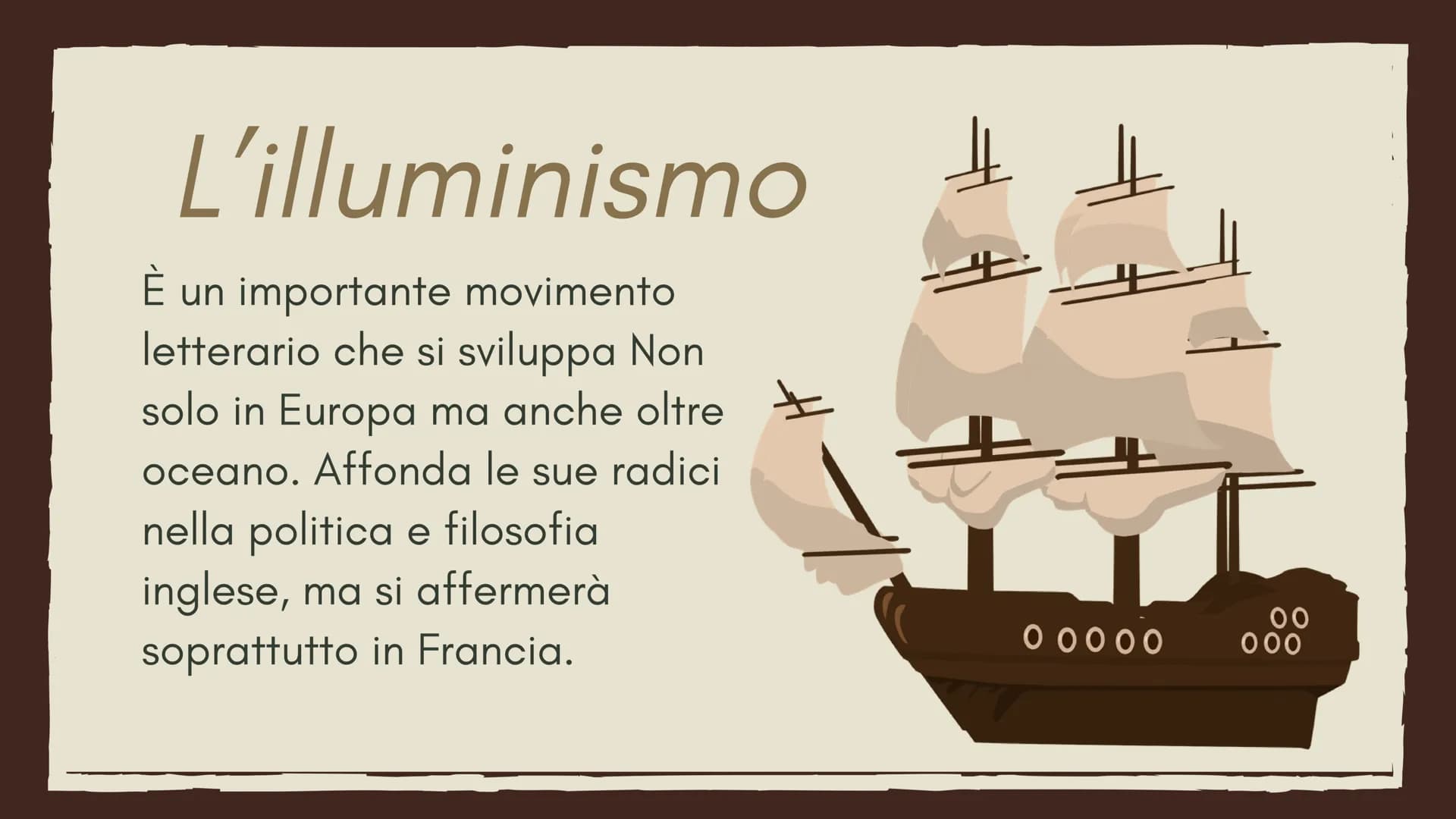 History
Rosanna Carpentieri
- L'illuminismo
E un importante movimento
letterario che si sviluppa Non
solo in Europa ma anche oltre
oceano. A