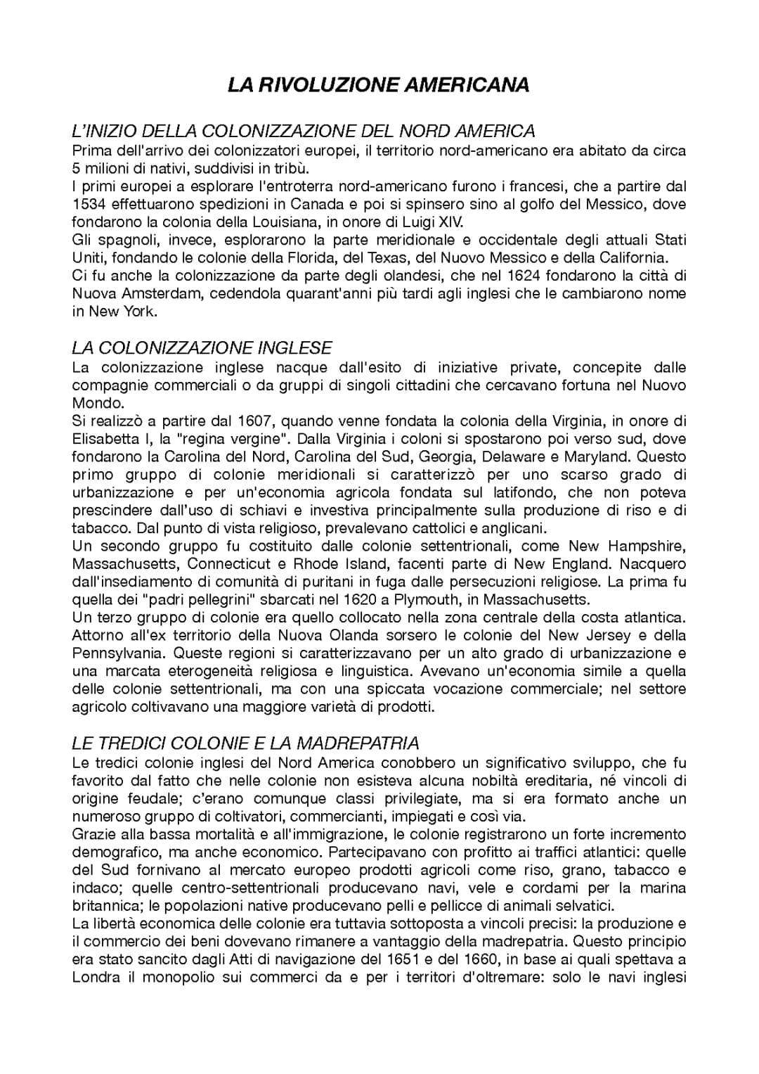 La Rivoluzione americana
