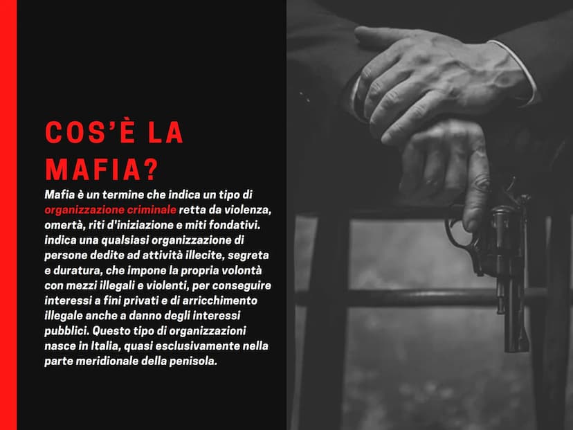 GIORGIA ATZENI
LA
MAFIA
e la lotta alla mafia COS'È LA
MAFIA?
Mafia è un termine che indica un tipo di
organizzazione criminale retta da vio