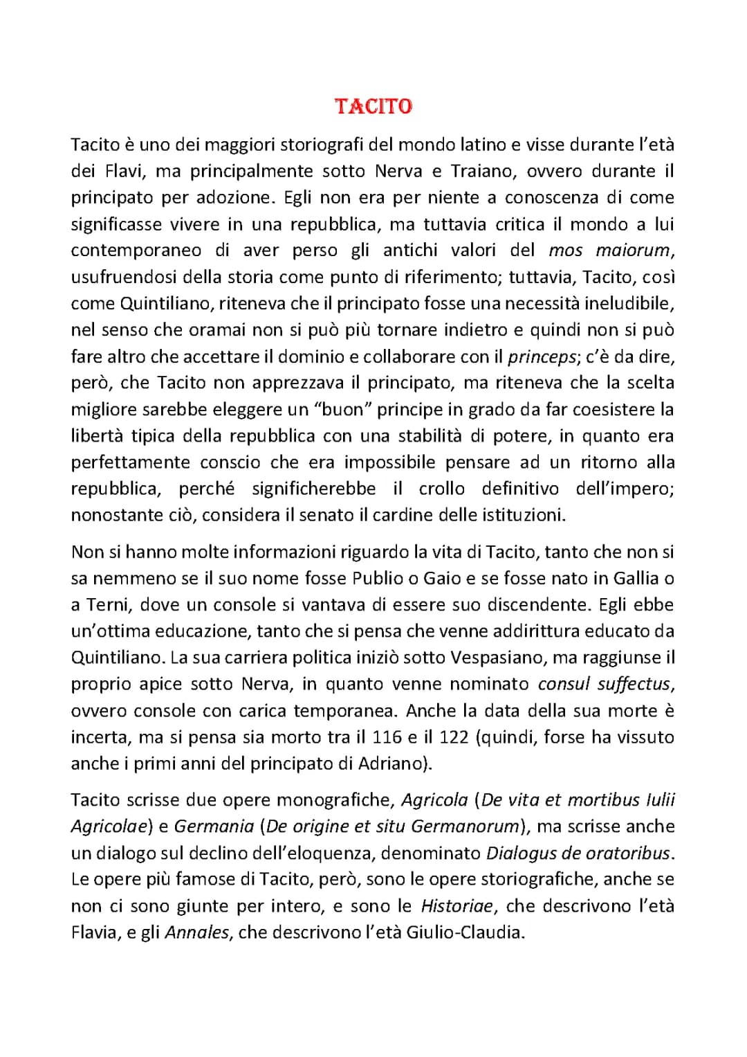 Scopri il Significato di Tacito e le Sue Opere Famosissime