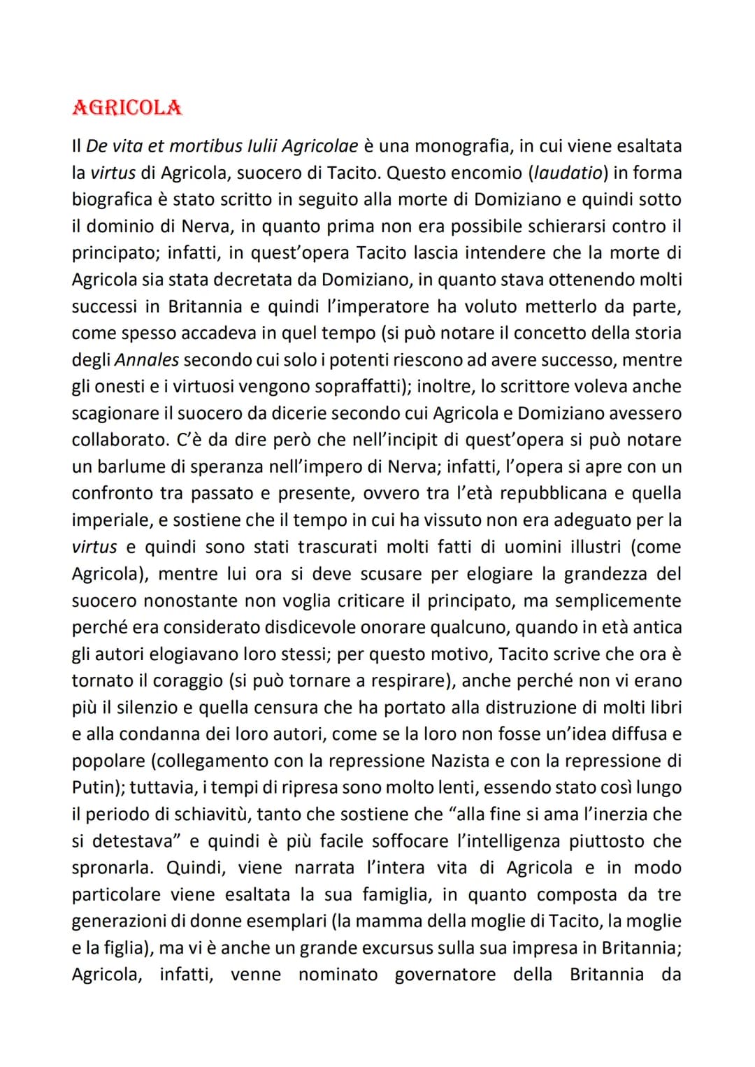
<p>Tacito è uno dei maggiori storiografi del mondo latino. Visse durante l'età dei Flavi e soprattutto sotto i principati di Nerva e Traian