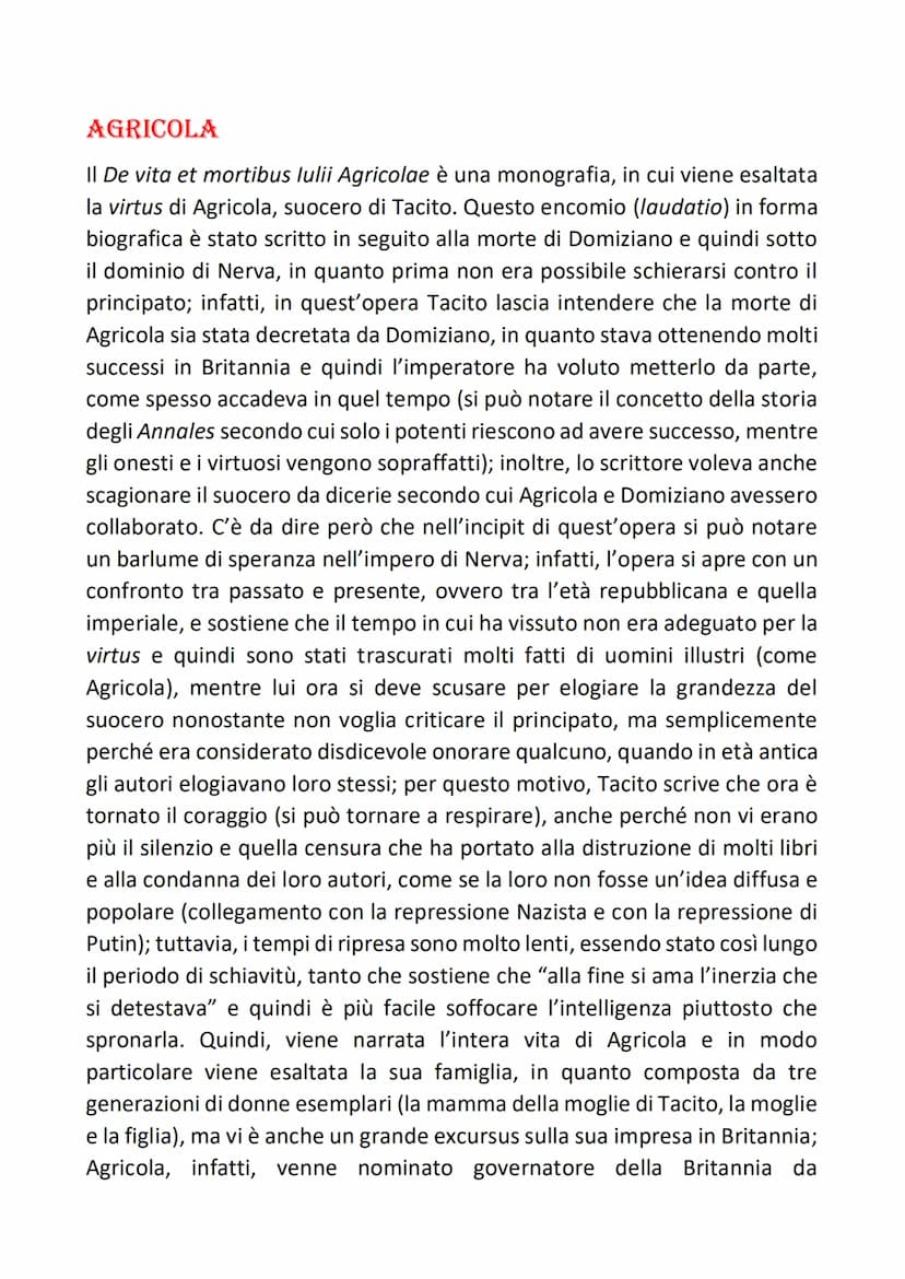
<p>Tacito è uno dei maggiori storiografi del mondo latino. Visse durante l'età dei Flavi e soprattutto sotto i principati di Nerva e Traian
