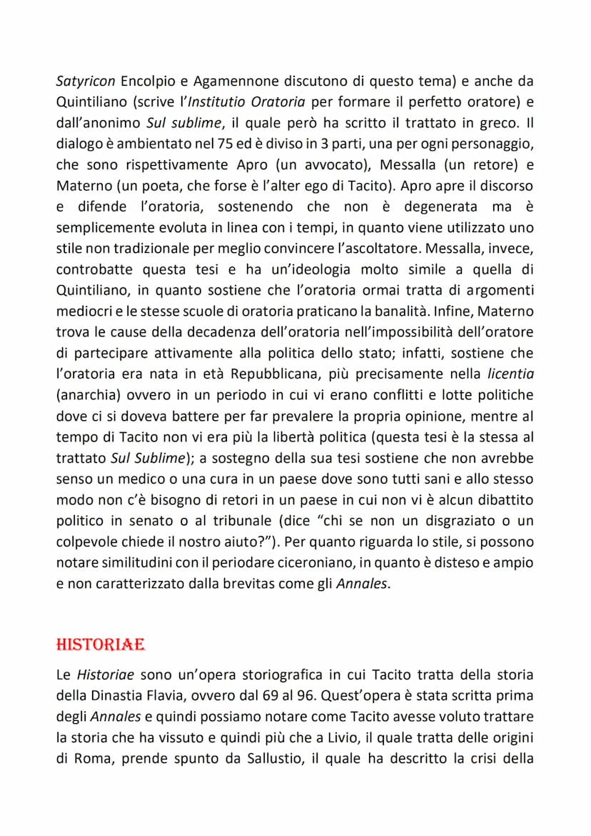 
<p>Tacito è uno dei maggiori storiografi del mondo latino. Visse durante l'età dei Flavi e soprattutto sotto i principati di Nerva e Traian