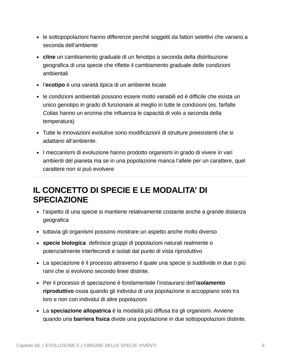 Capitolo b6: L'EVOLUZIONE E
L'ORIGINE DELLE SPECIE
VIVENTI
L'EVOLUZIONE DOPO DARWIN
• La teoria dell'evoluzione di Darwin del 1859 basava su