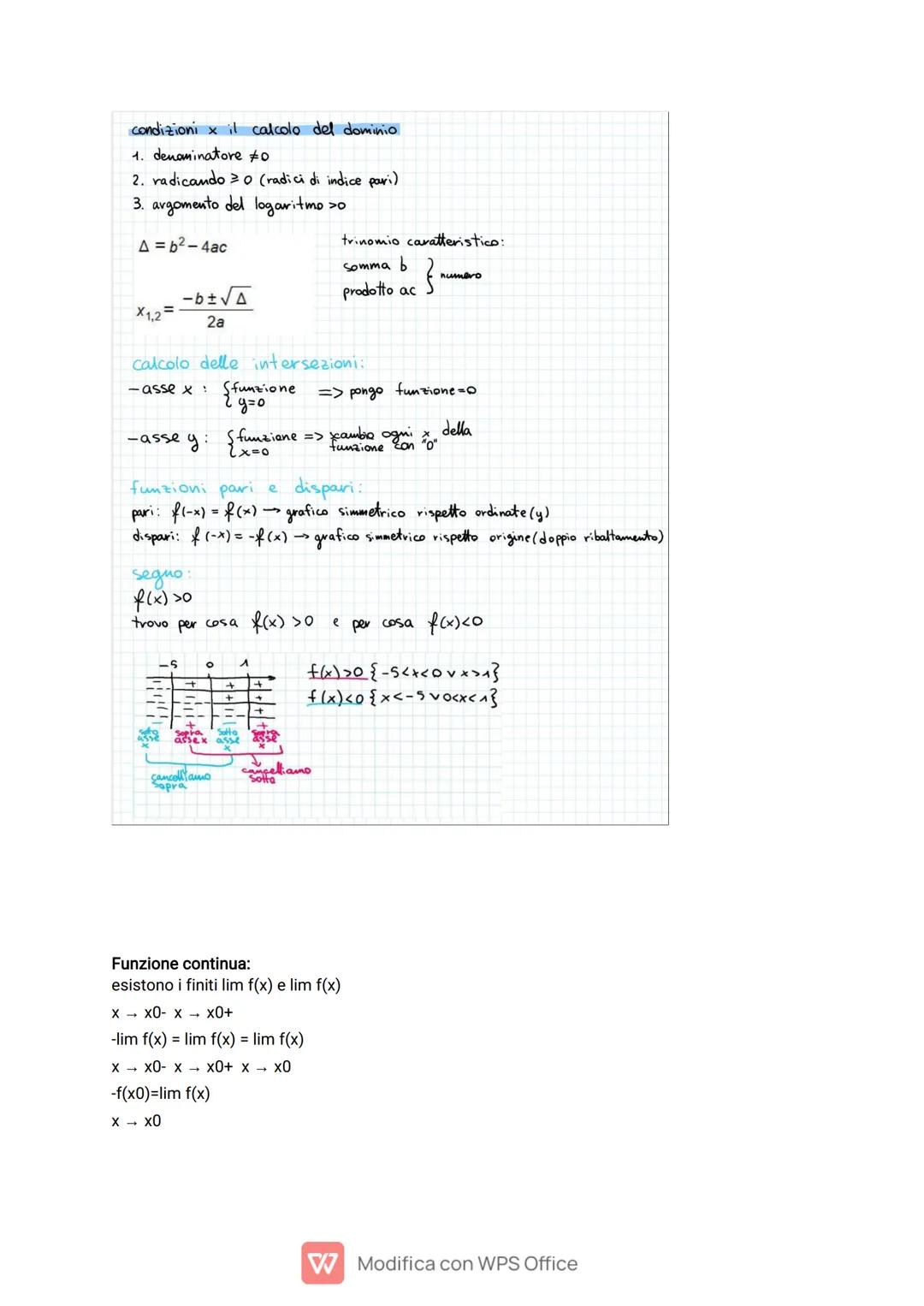 condizioni x il calcolo del dominio
1. denominatore ≠0
2. radicando≥0 (radici di indice pari)
3. argomento del logaritmo >0

$
\Delta = b^2-