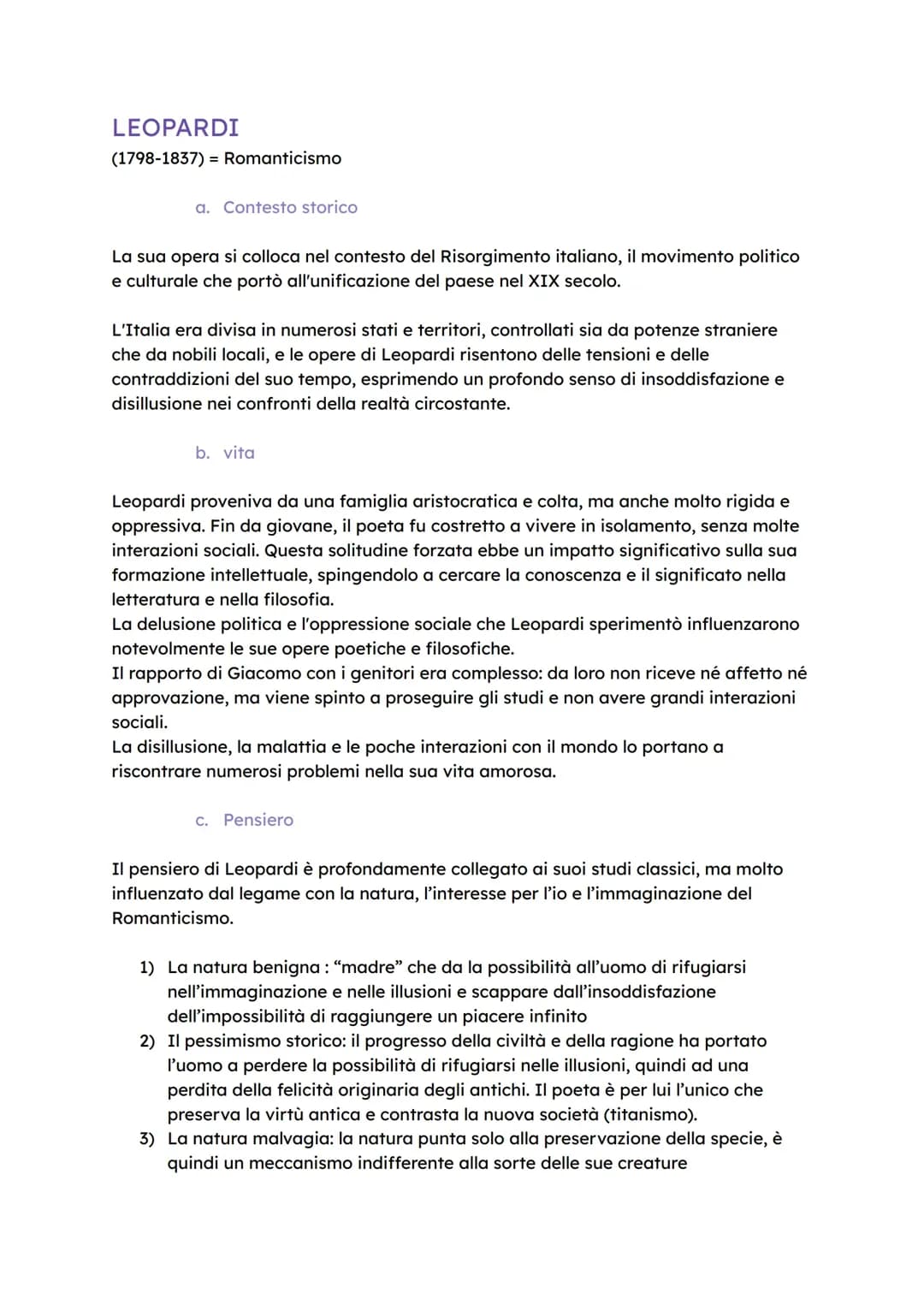 Programma di Italiano per la maturità