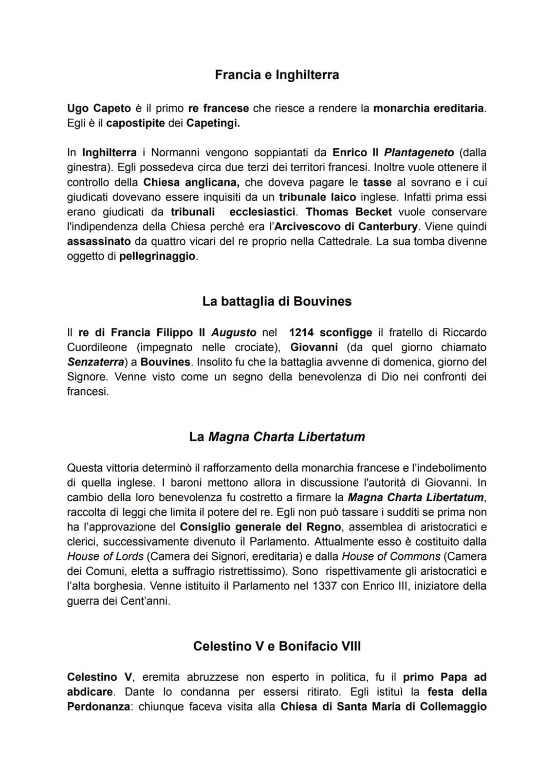 Francia e Inghilterra
Ugo Capeto è il primo re francese che riesce a rendere la monarchia ereditaria.
Egli è il capostipite dei Capetingi.
I