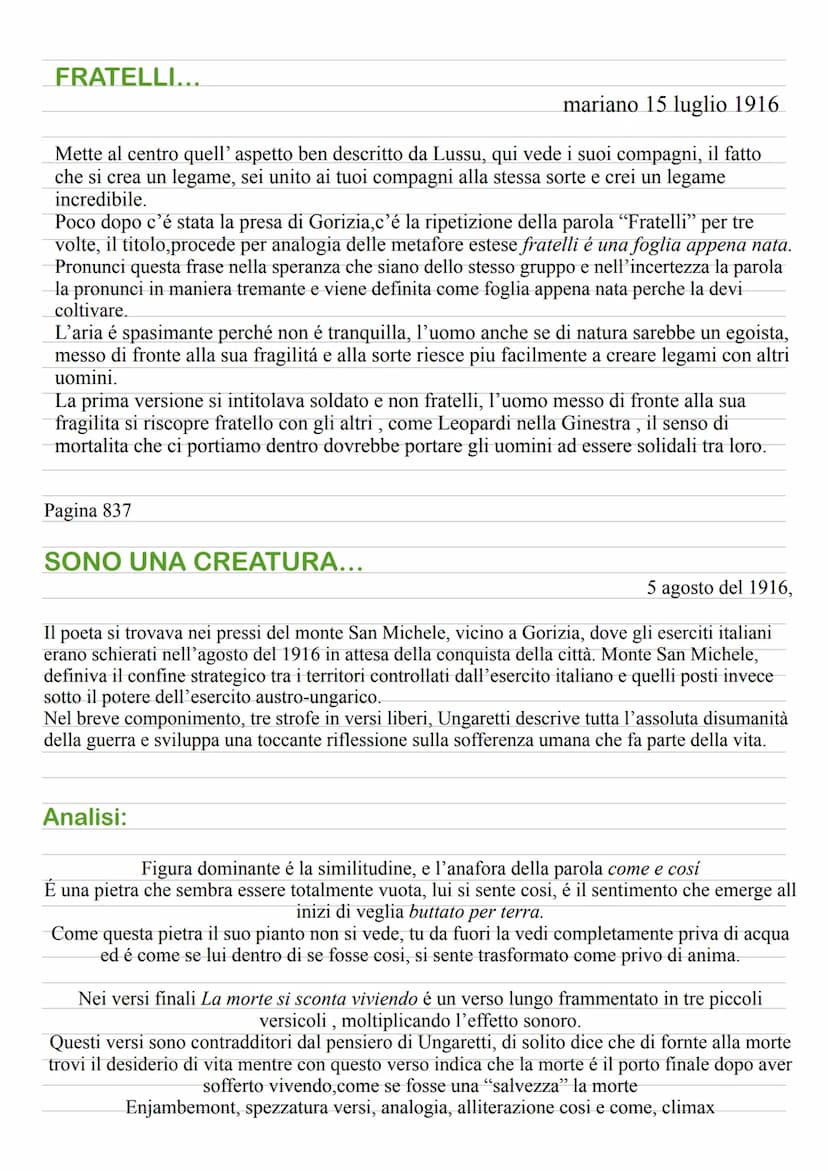 GIUSEPPE UNGARETTI
Nasce nel 1888 ad Allesandria d'Egitto suo padre era di Lucca e la sua famiglia era emigrata, il
padre muore quando lui a