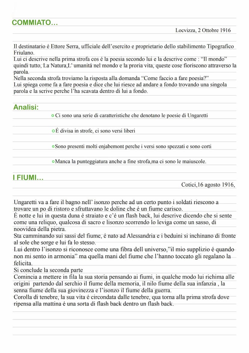 GIUSEPPE UNGARETTI
Nasce nel 1888 ad Allesandria d'Egitto suo padre era di Lucca e la sua famiglia era emigrata, il
padre muore quando lui a