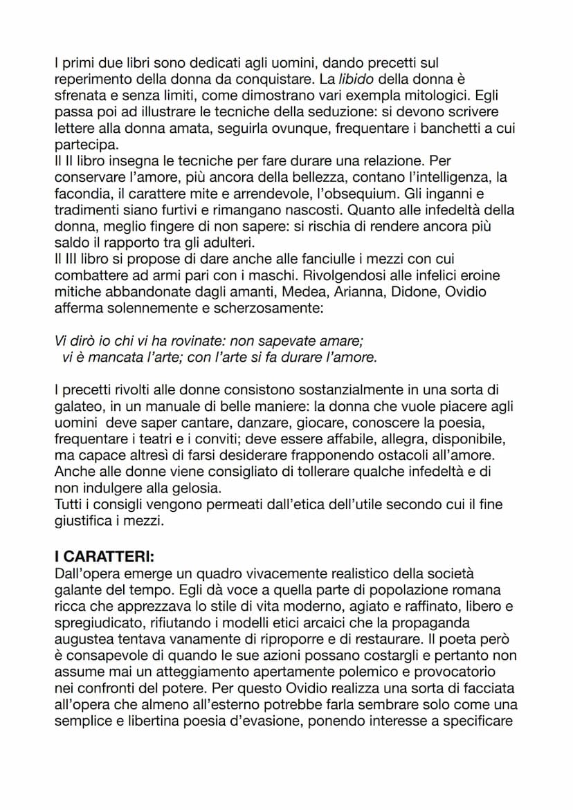 Ovidio
Nella sua abbondantissima produzione poetica il poeta, riprendendo
generi già sfruttati, tenta di rinnovarli con i metodi della varia