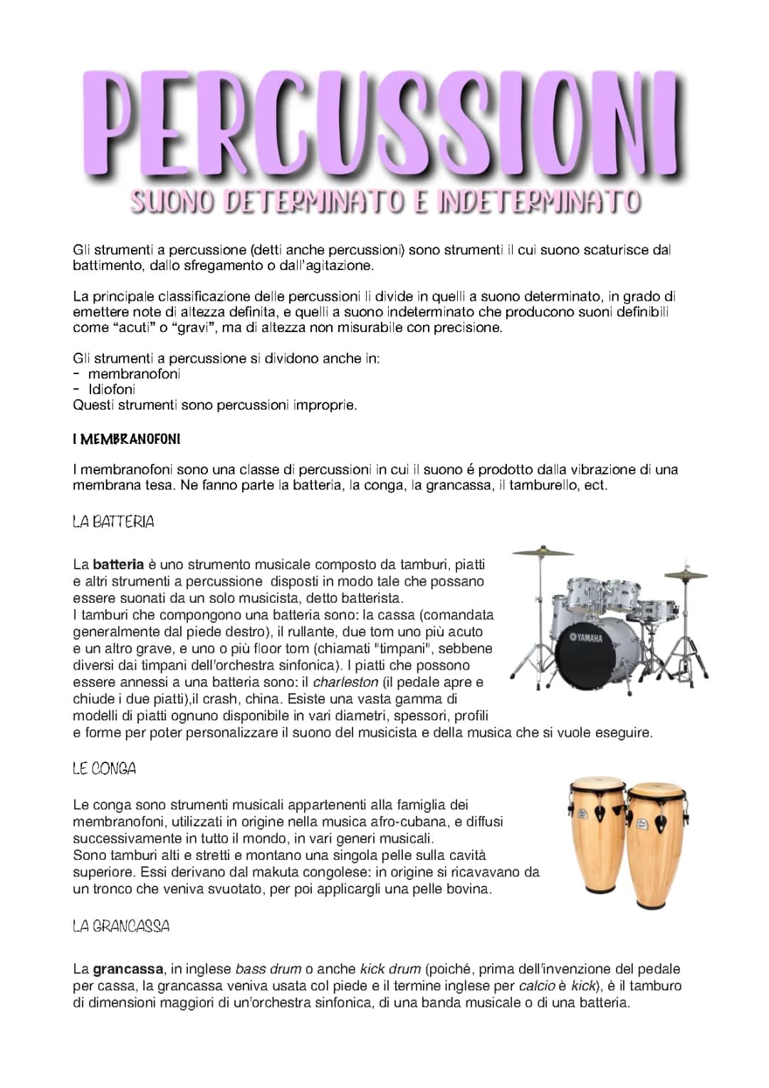 Curiosità e Immagini sugli Strumenti a Percussione e Batteria per Bambini