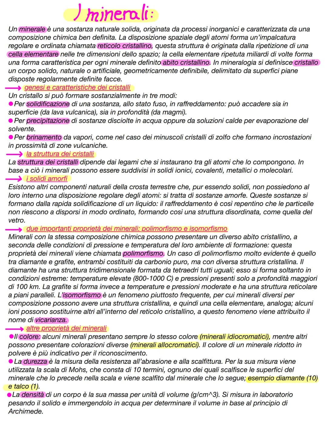 
<p>Un minerale è una sostanza naturale solida, originata da processi inorganici e caratterizzata da una composizione chimica ben definita. 