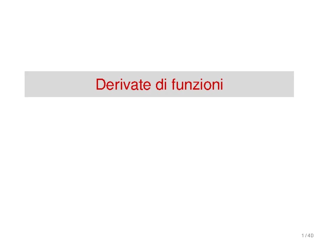 DERIVATE DI FUNZIONI 