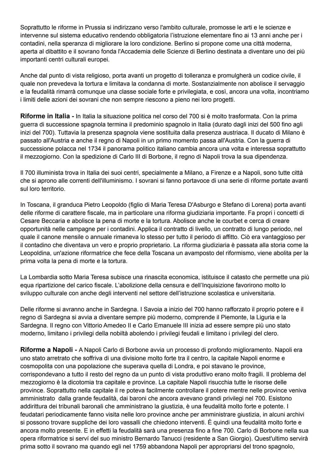 DISPOTISMO ILLUMINATO
Nella seconda metà del 700 iniziò una vera e propria stagione di riforme, le idee illuministe dei philosophes
si diffu