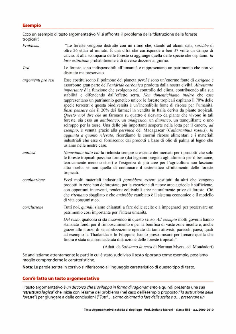 IL TESTO DI TIPO ARGOMENTATIVO
●
È l'esempio che abbiamo fatto in classe ed è un semplice testo argomentativo con il quale, chi parla, ha
ce