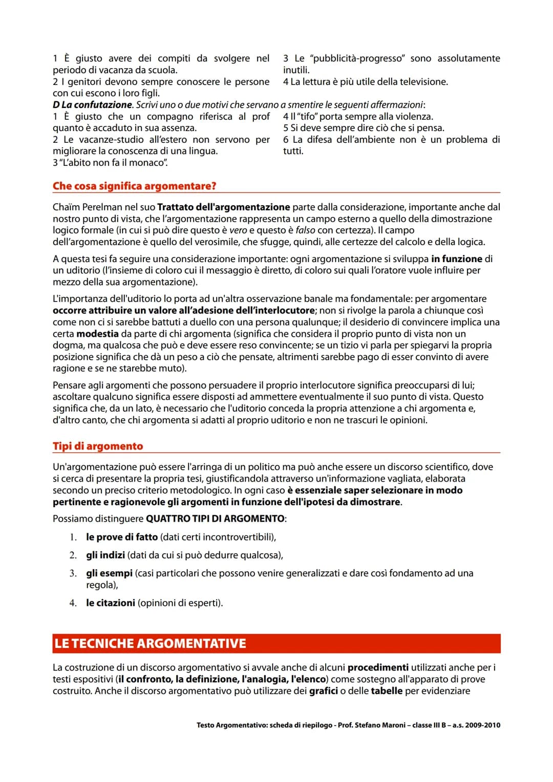 IL TESTO DI TIPO ARGOMENTATIVO
●
È l'esempio che abbiamo fatto in classe ed è un semplice testo argomentativo con il quale, chi parla, ha
ce