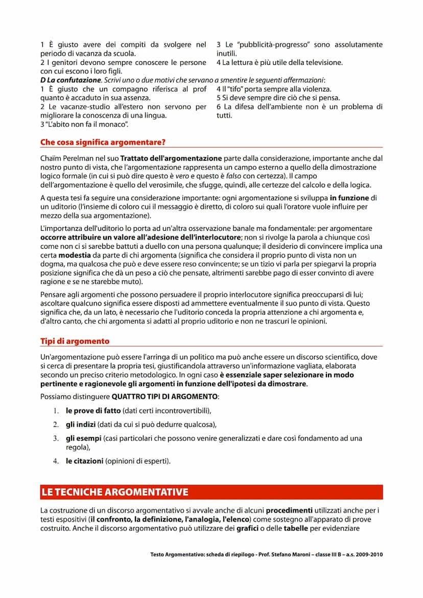 IL TESTO DI TIPO ARGOMENTATIVO
●
È l'esempio che abbiamo fatto in classe ed è un semplice testo argomentativo con il quale, chi parla, ha
ce
