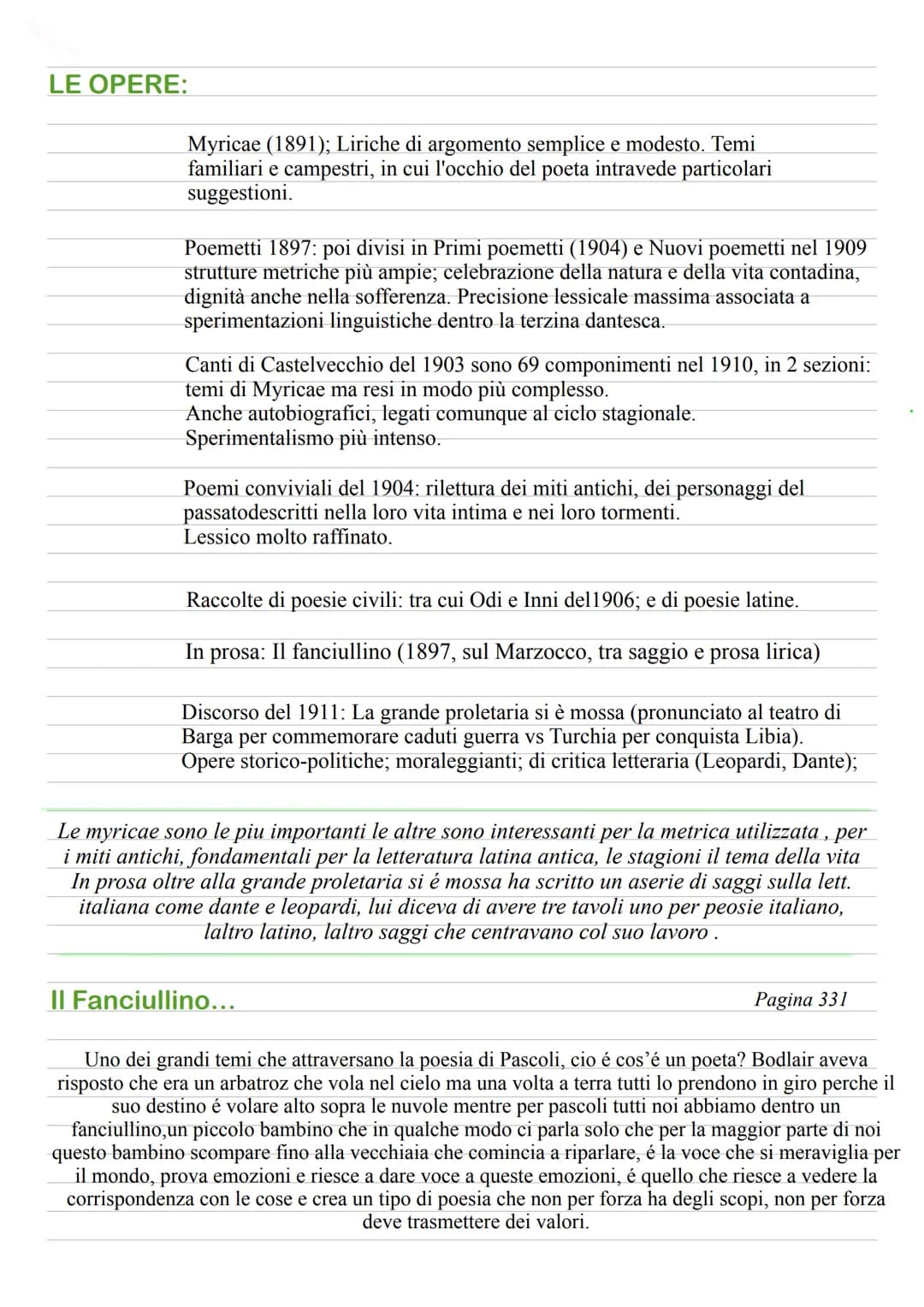 GIOVANNI PASCOLI
Lui nella natura e in quello che vede fuori trova qualcos altro, ce un mondo dietro un mondo
ce un apparente oggettivita ma
