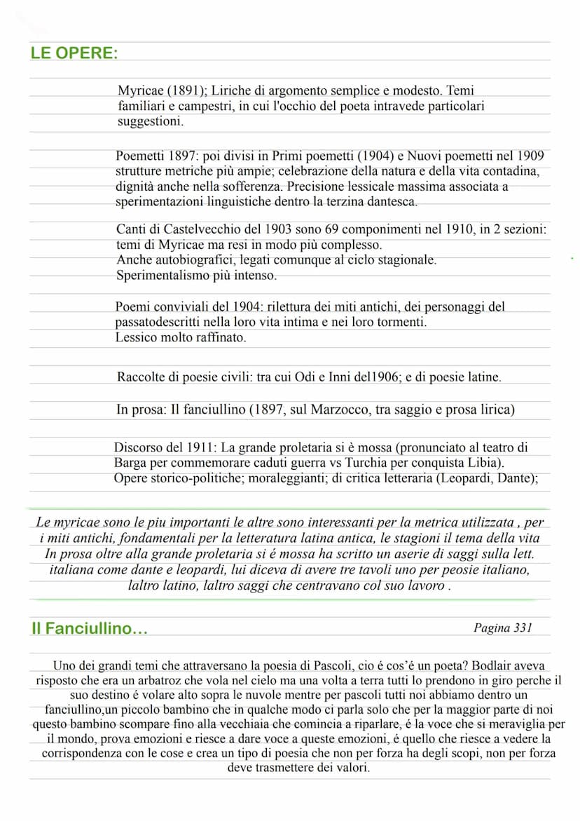 GIOVANNI PASCOLI
Lui nella natura e in quello che vede fuori trova qualcos altro, ce un mondo dietro un mondo
ce un apparente oggettivita ma