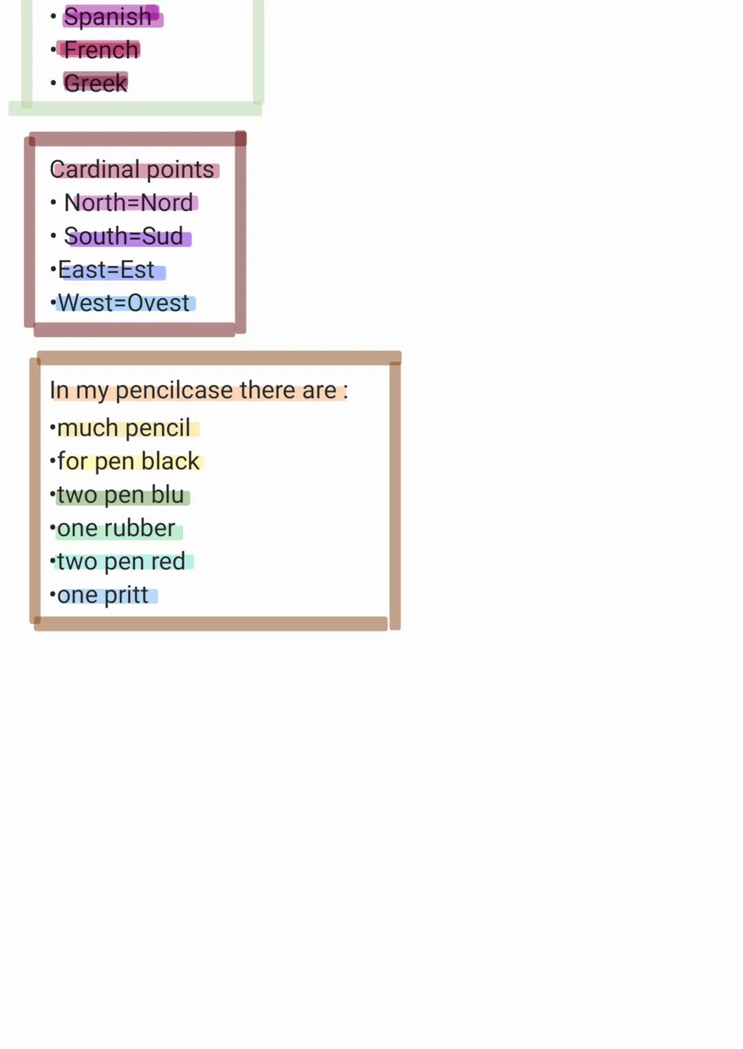 Question words
What= cosa, che cosa
Es.= what is your favourite thing?
Cosa ti piace di più?
Where: dove?
Es.: Where are you
from?
Da dove v