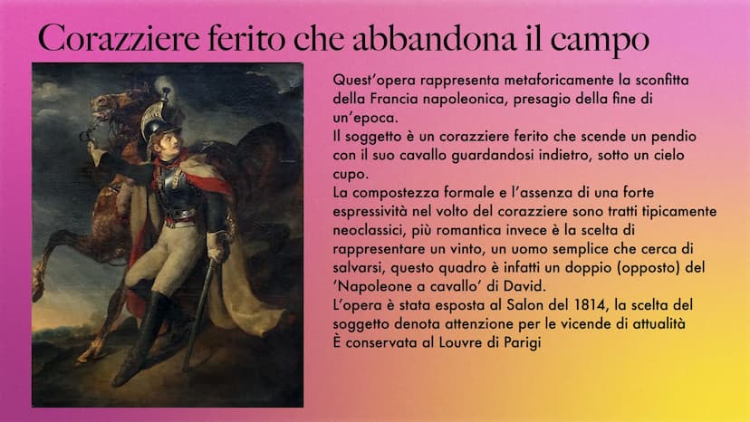 Romanticismo Definizione
È un movimento che si diffonde in Europa tra l'ultimo decennio del 1700 e la prima
metà del 1800 coinvolgendo arte,