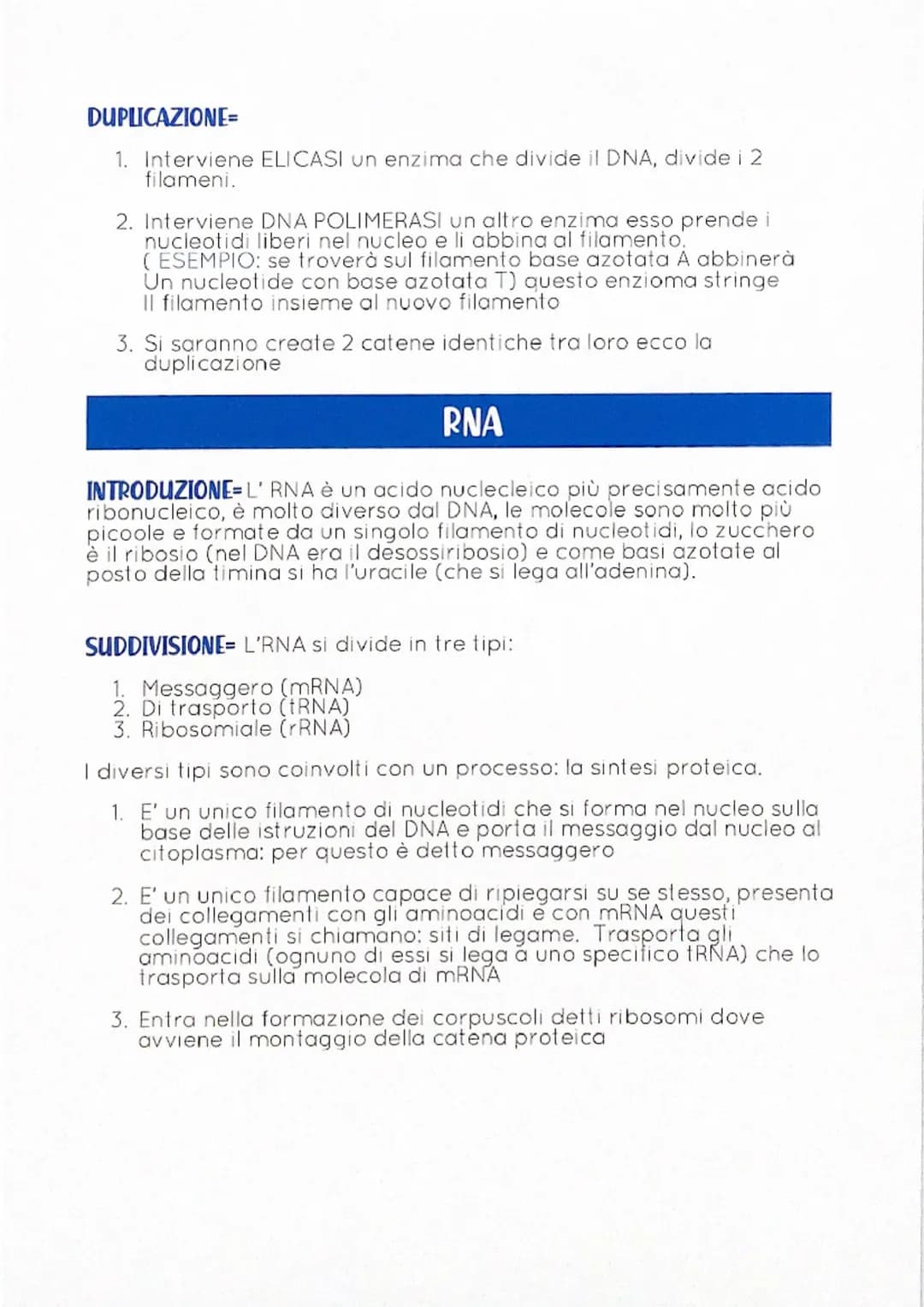 DNA
INTRODUZIONE= tutti gli organismi possiedono all'interno del nucleo di
ogni cellula dei corpuscoli detti cromosomi (costituiti da una
so