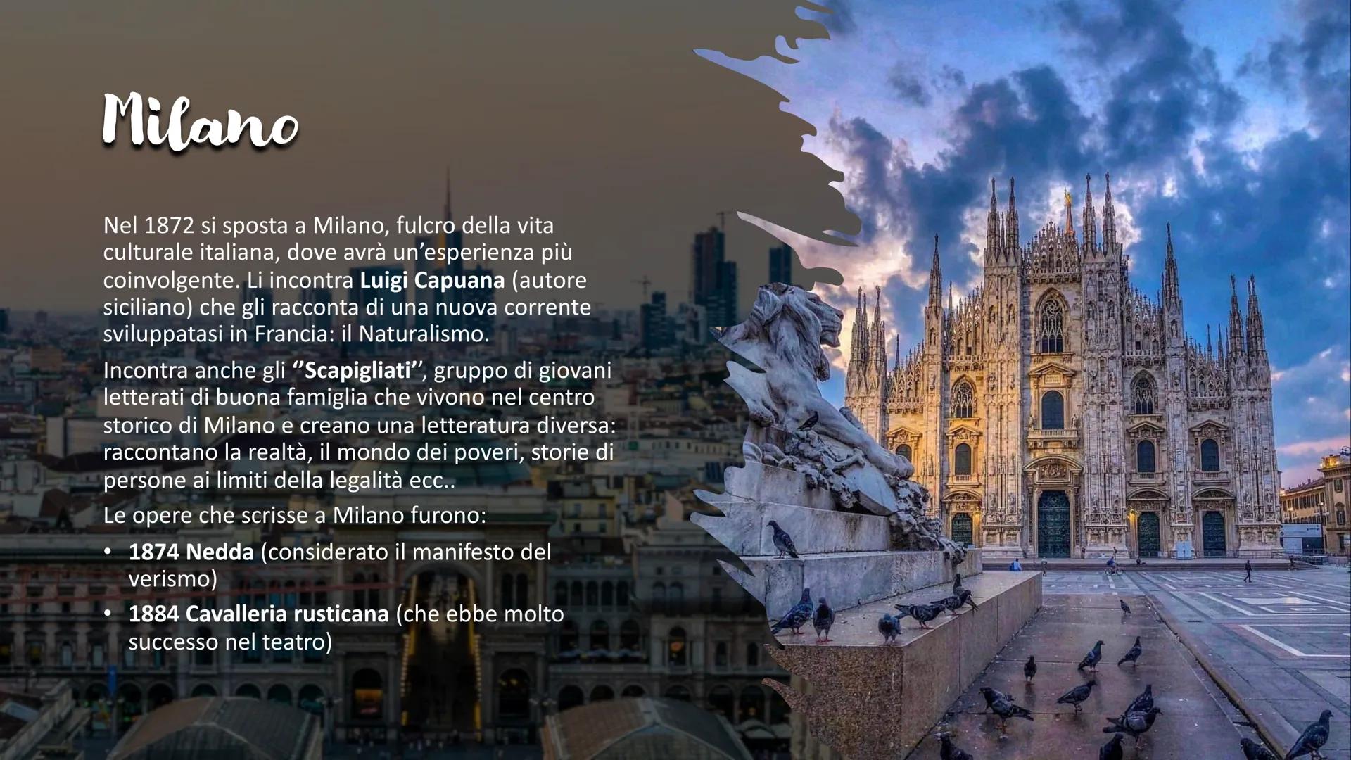 C
GIOVANNI
VERGA Vita
Nasce a Catania a Vizzini il 2 settembre 1840 in una
famiglia dell'aristocrazia Siciliana. Viene educato con
una forma