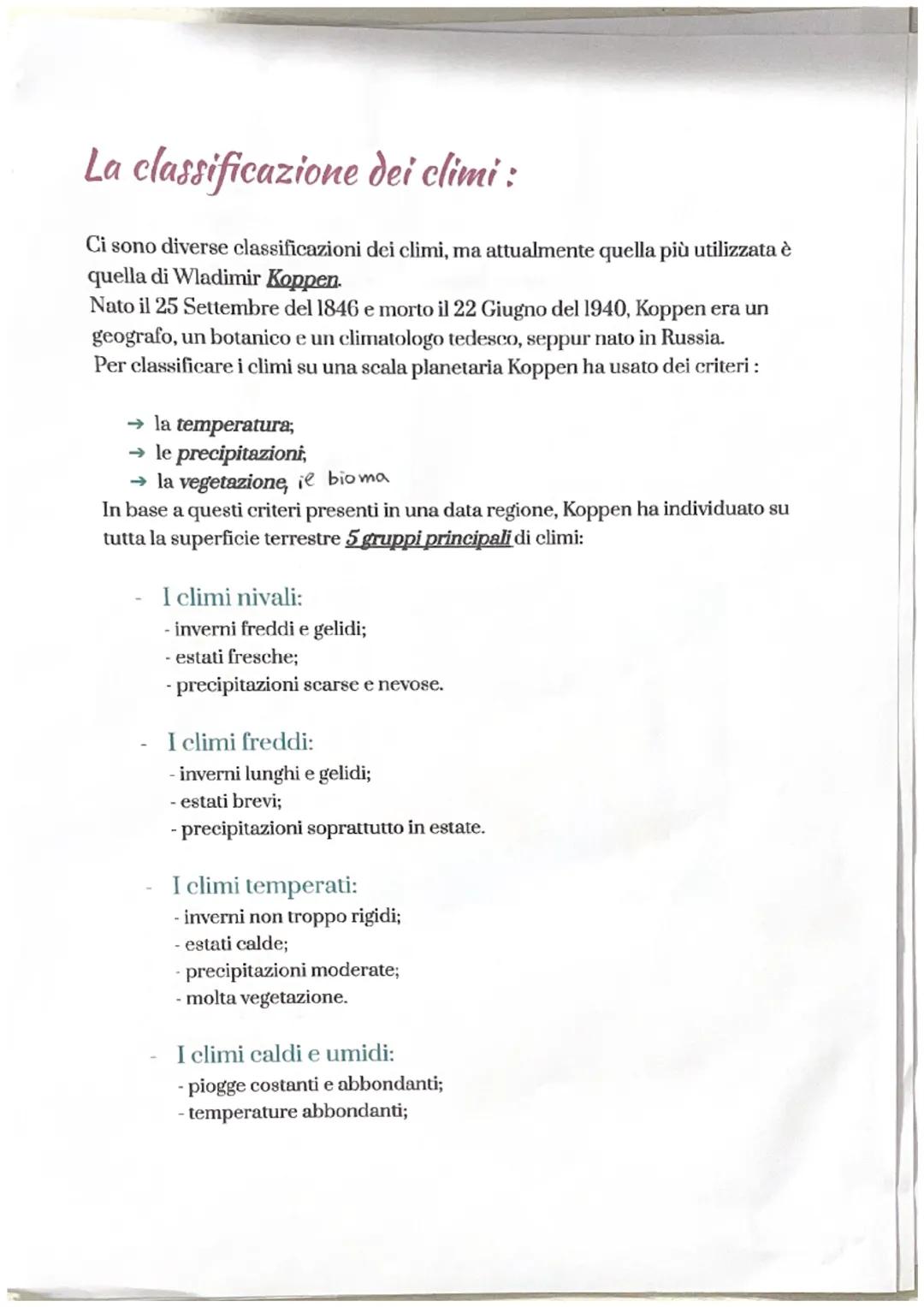 Che cos'è?
Il clima è la media delle condizioni del tempo meteorologico che si verificano
nel corso di un anno in una data località, sulla b