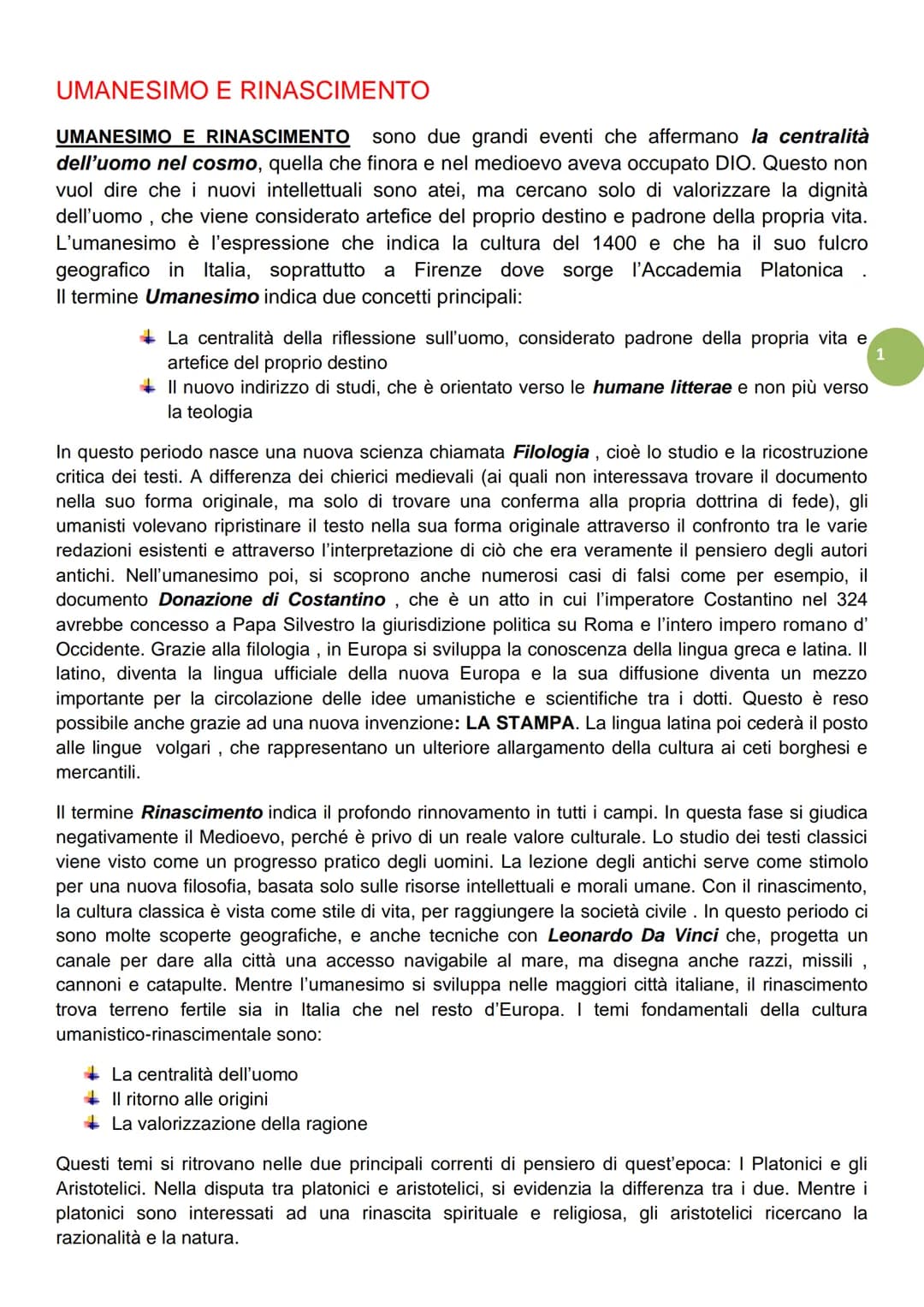 UMANESIMO E RINASCIMENTO
UMANESIMO E RINASCIMENTO sono due grandi eventi che affermano la centralità
dell'uomo nel cosmo, quella che finora 