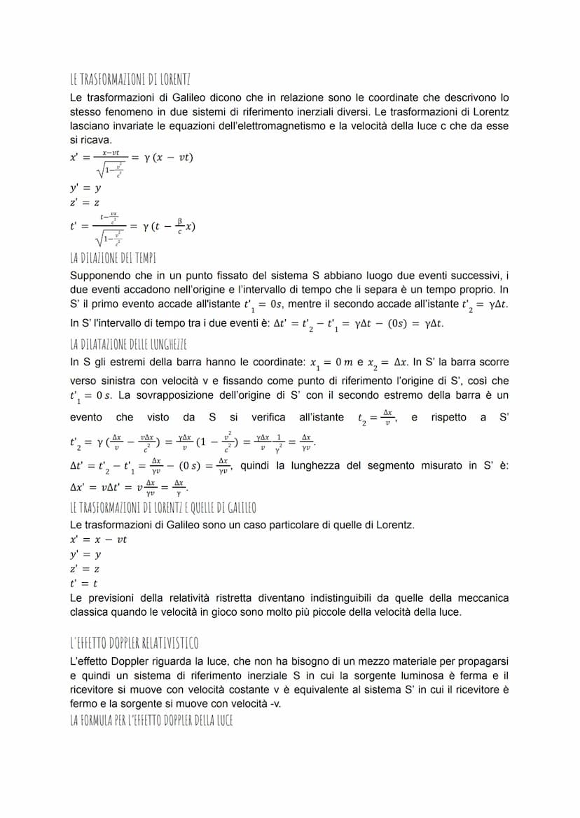 LA RELATIVITÀ DEL TEMPO E DELLO SPAZIO
LA VELOCITÀ DELLA LUCE
La luce è un'onda elettromagnetica, cioè un'onda trasversale che si propaga an