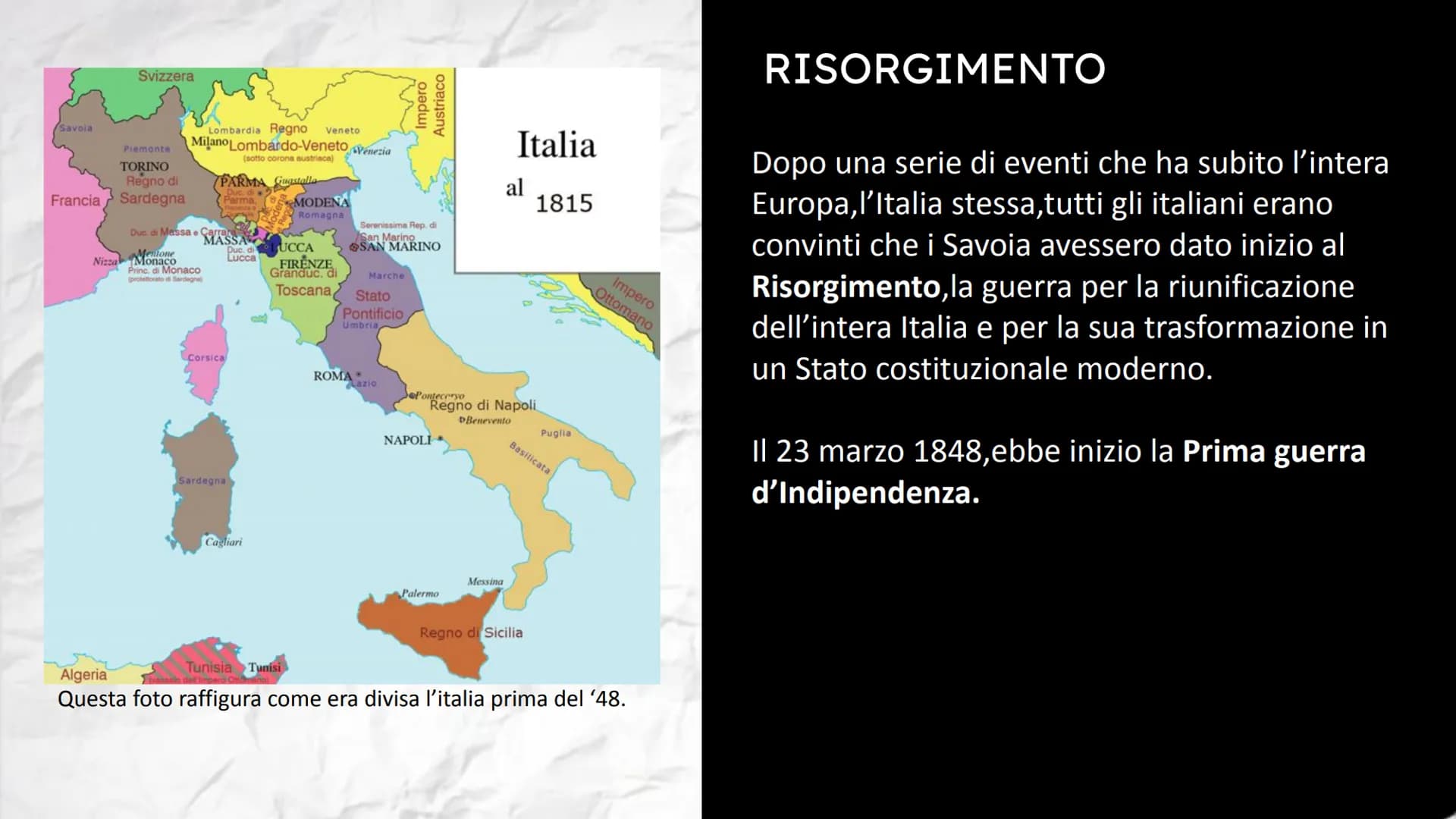 IL RISORGIMENTO
ITALIANO PERSONAGGI FONDAMENTALI:
Giuseppe Garibaldi
Un generale patriota che voleva
l'unificazione d'Italia e dunque libera