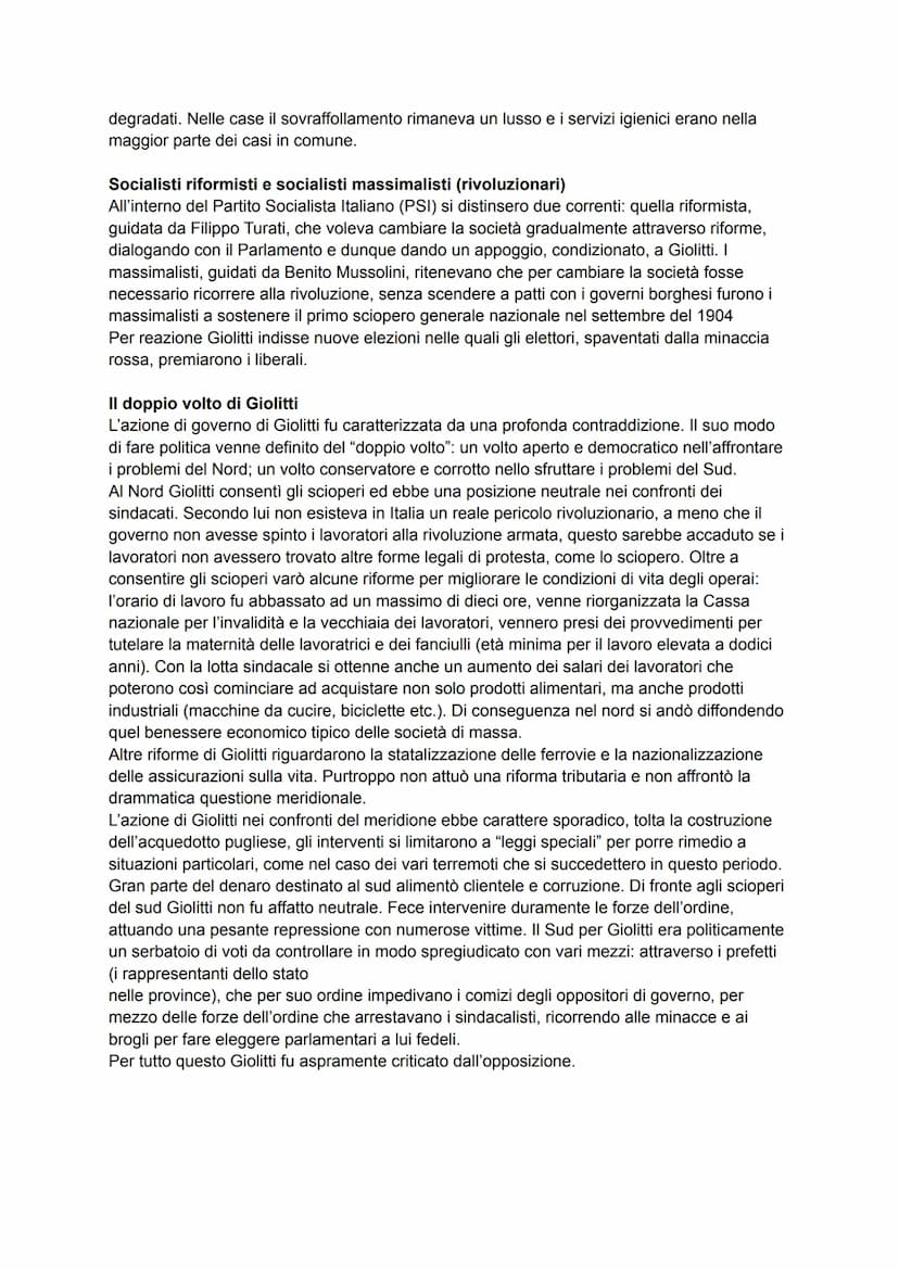 STORIA
L'età giolittiana (1901-1914)
Giolitti al governo
Nel 1901 il re Vittorio Emanuele II nominò presidente del Consiglio Giuseppe Zanard