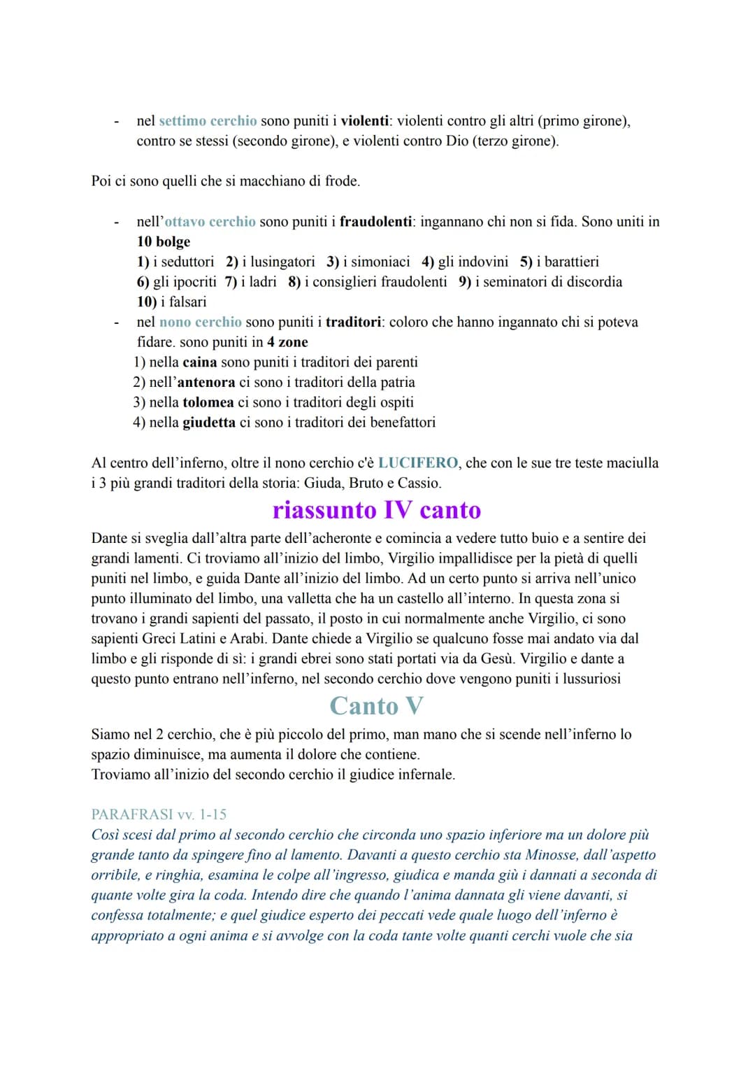 Dante
canti V-VI-X
dante sviene alla fine del 3 canto → è un trucco che usa Dante per evitare di spiegare come
dante passa da una sponda all