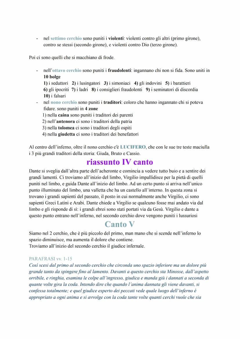 Dante
canti V-VI-X
dante sviene alla fine del 3 canto → è un trucco che usa Dante per evitare di spiegare come
dante passa da una sponda all